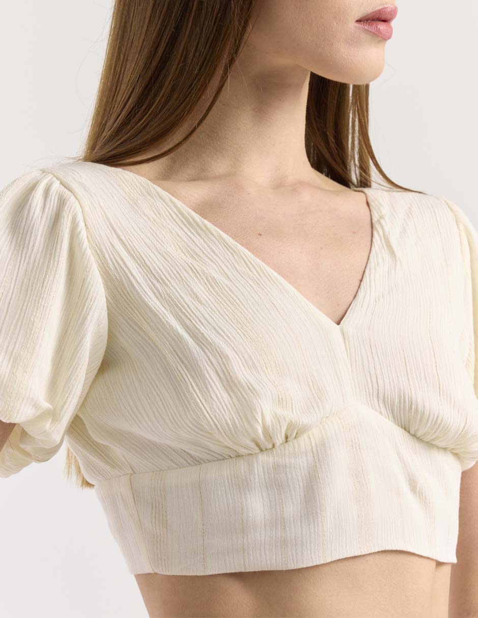 Top cuello v escote espalda abierta