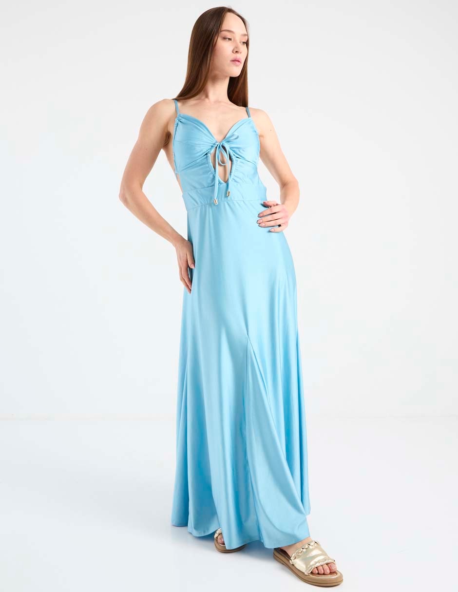 Vestido largo casual Map para mujer