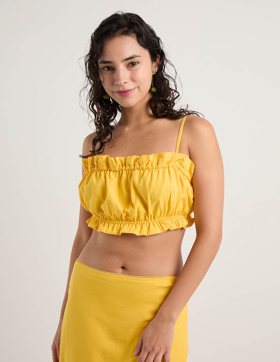 Top escote cuadrado tirante ajustable Top escote cuadrado tirante ajustable