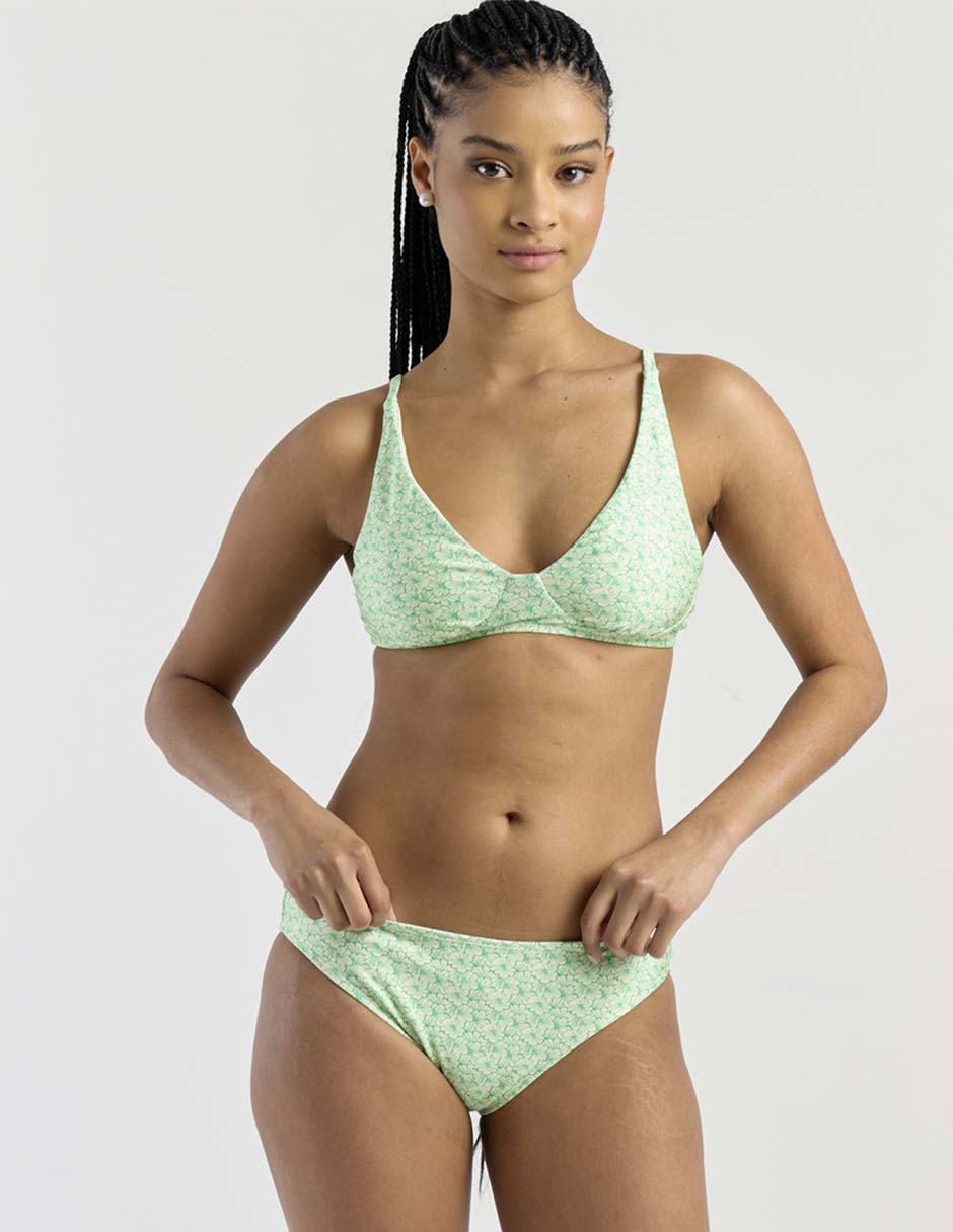 Brassiere estampado floral con copas para mujer 2