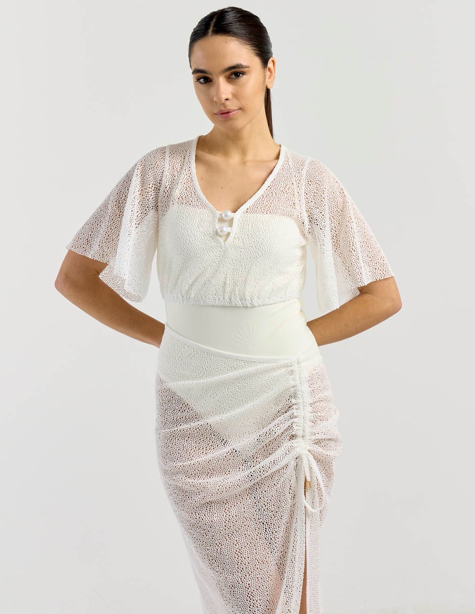 Salida de playa blusa para mujer 5