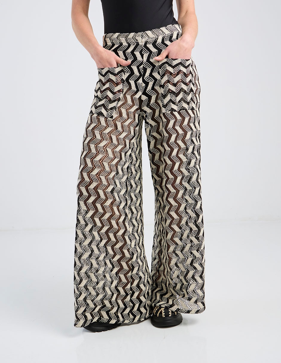 Pantalón acampanado amplio para mujer 1