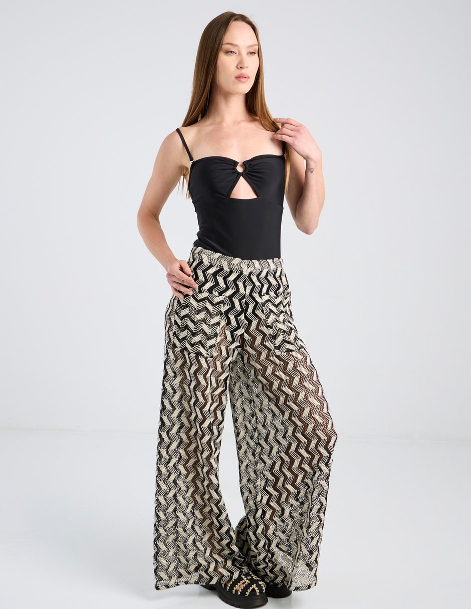 Pantalón acampanado amplio para mujer 7