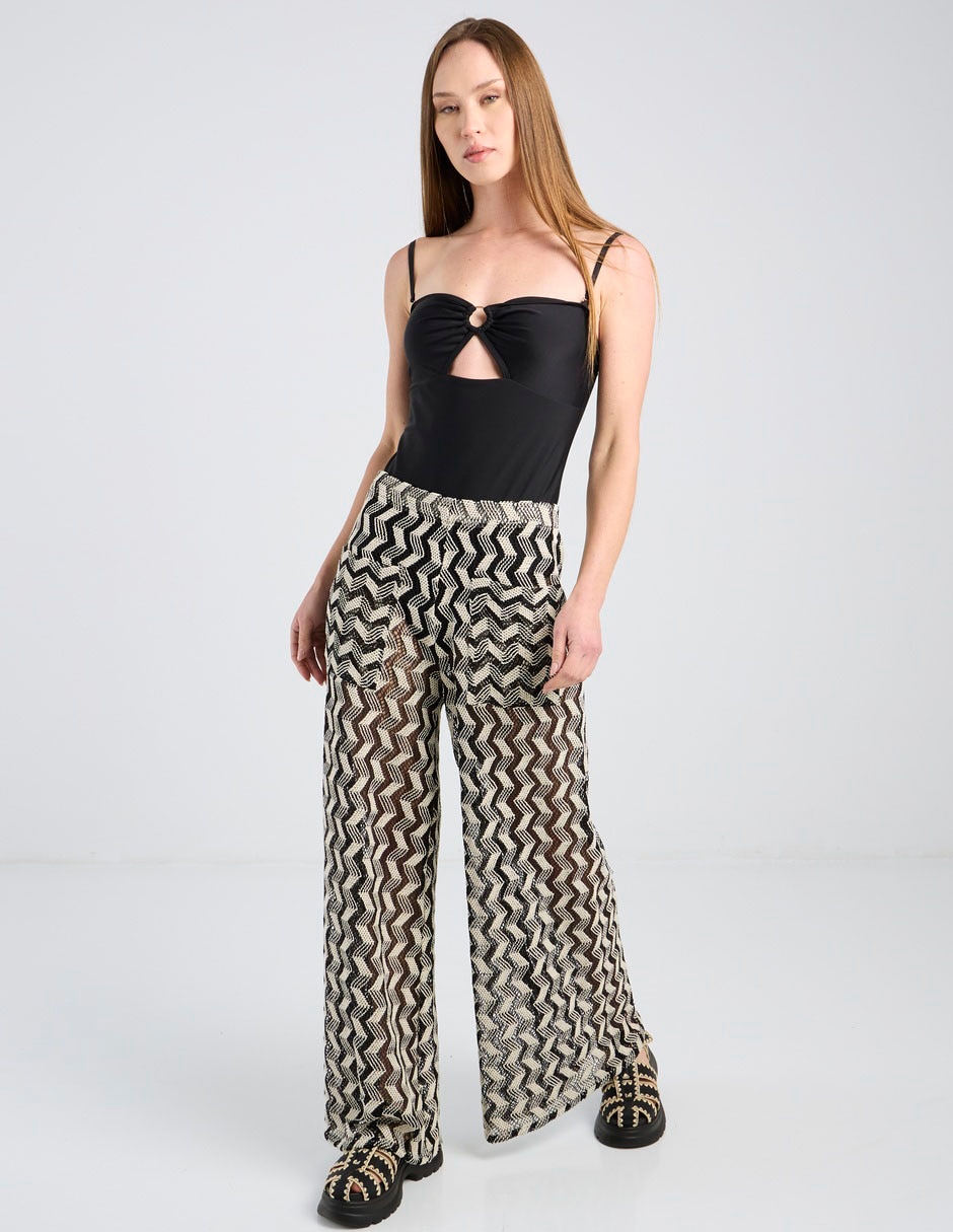 Pantalón acampanado amplio para mujer 8