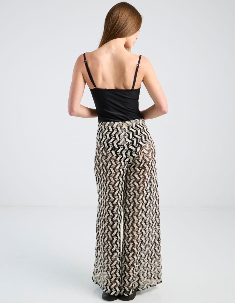 Pantalón acampanado amplio para mujer 11