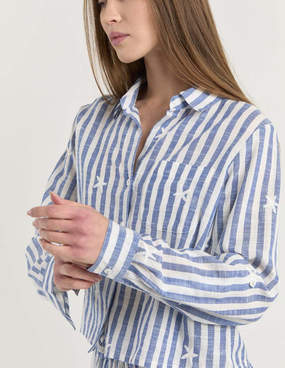 Blusa camisera manga larga para mujer 2