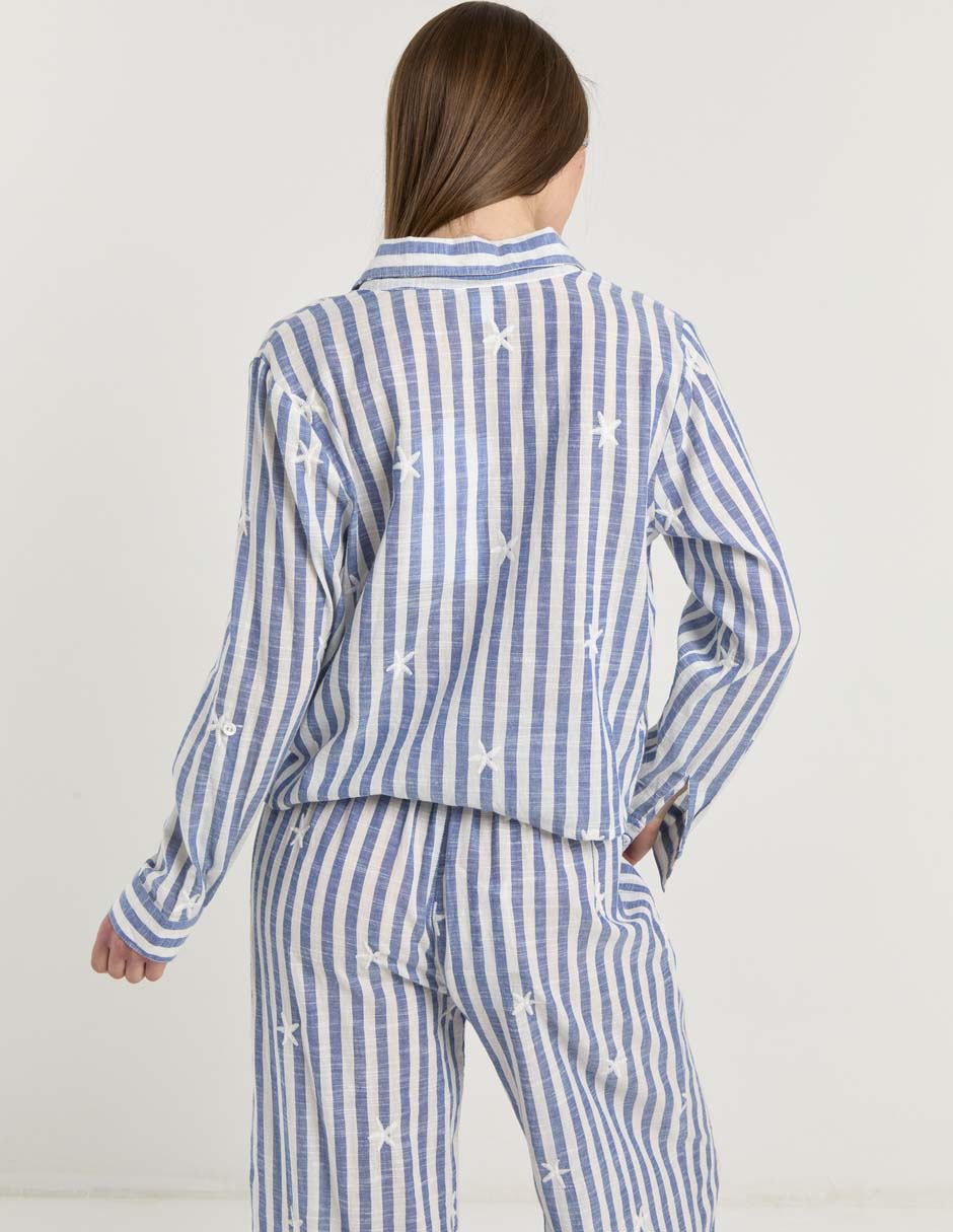Blusa camisera manga larga para mujer 6