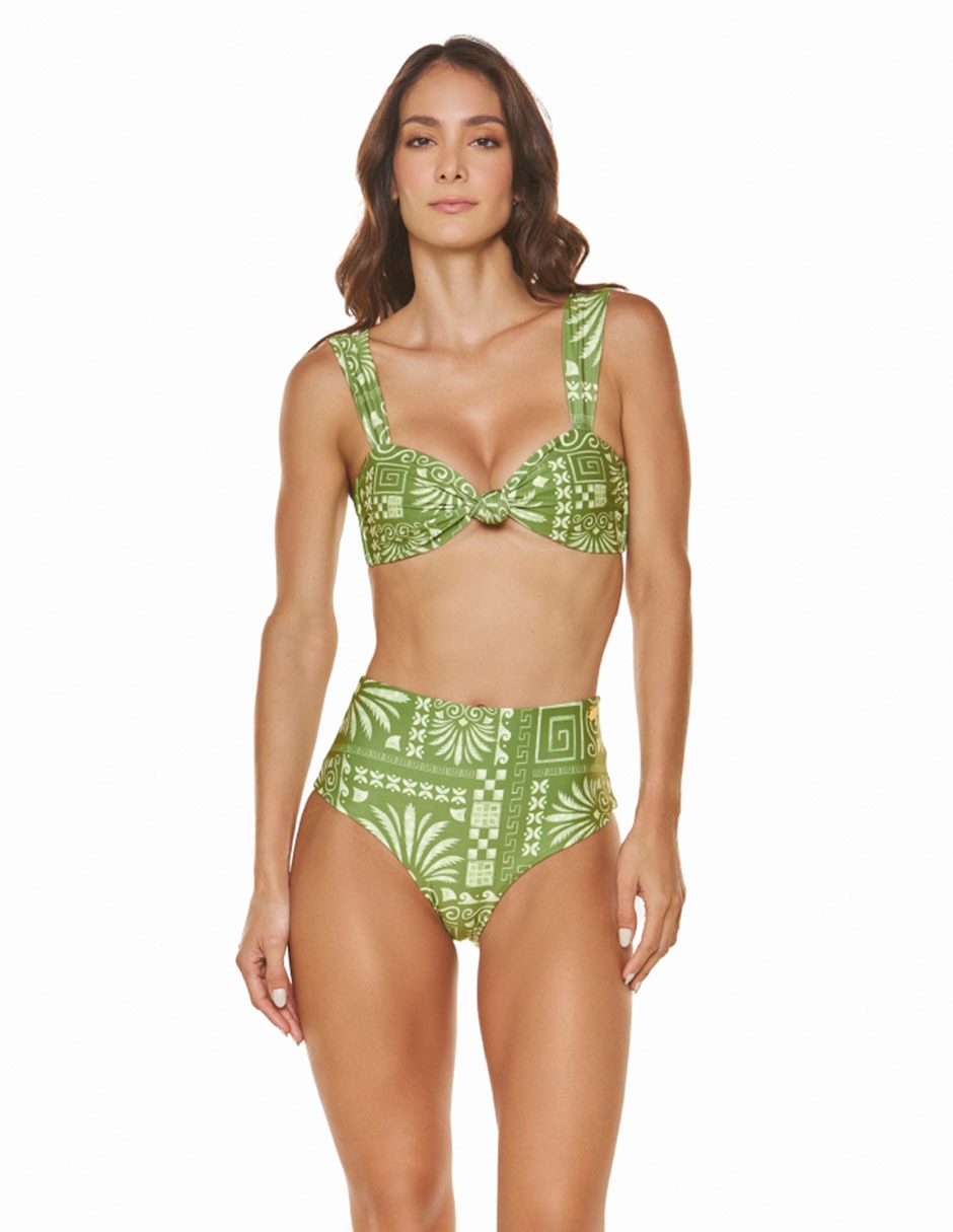 Top bikini estampado con copa para mujer 4