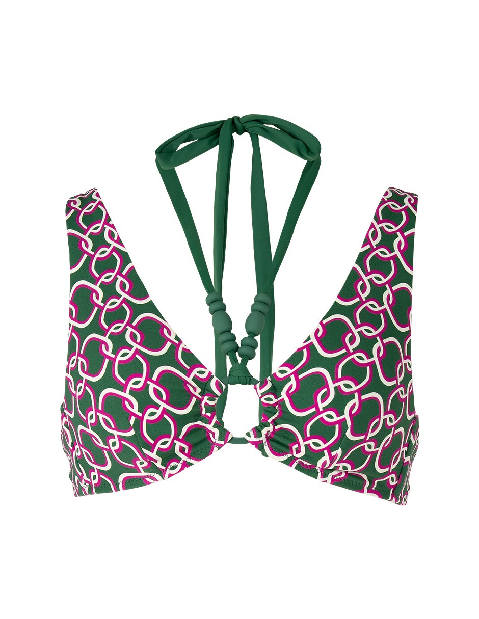 Top bikini Zingara estampado con copa removible para mujer 5