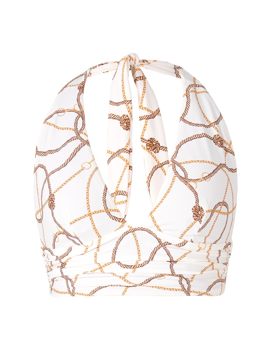 Top bikini Zingara estampado con copa removible para mujer 5