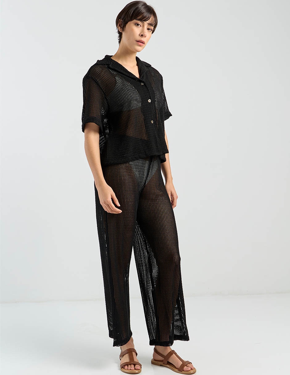Salida de playa blusa Dulzamara manga corta para mujer