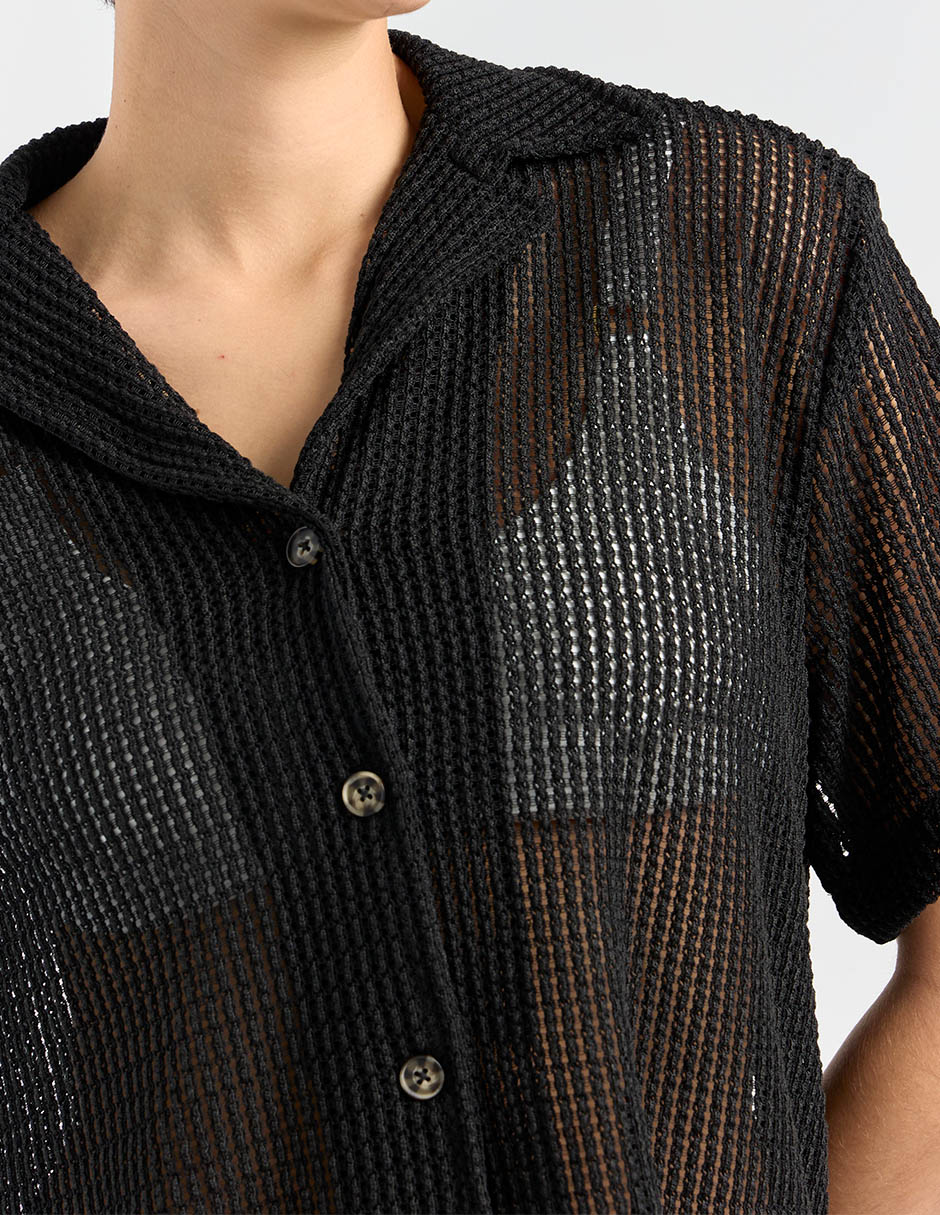 Salida de playa blusa Dulzamara manga corta para mujer