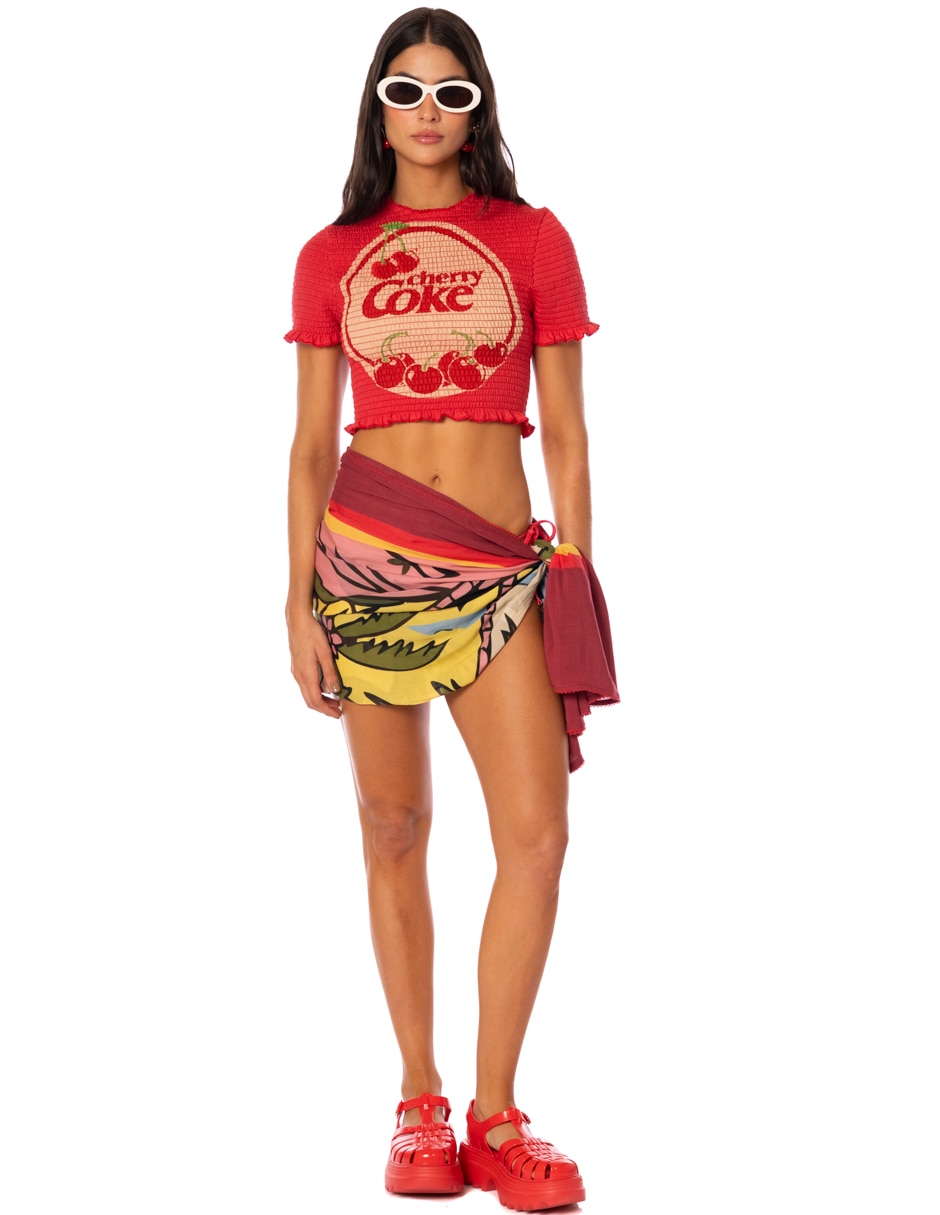 Salida de playa blusa con bordado para mujer