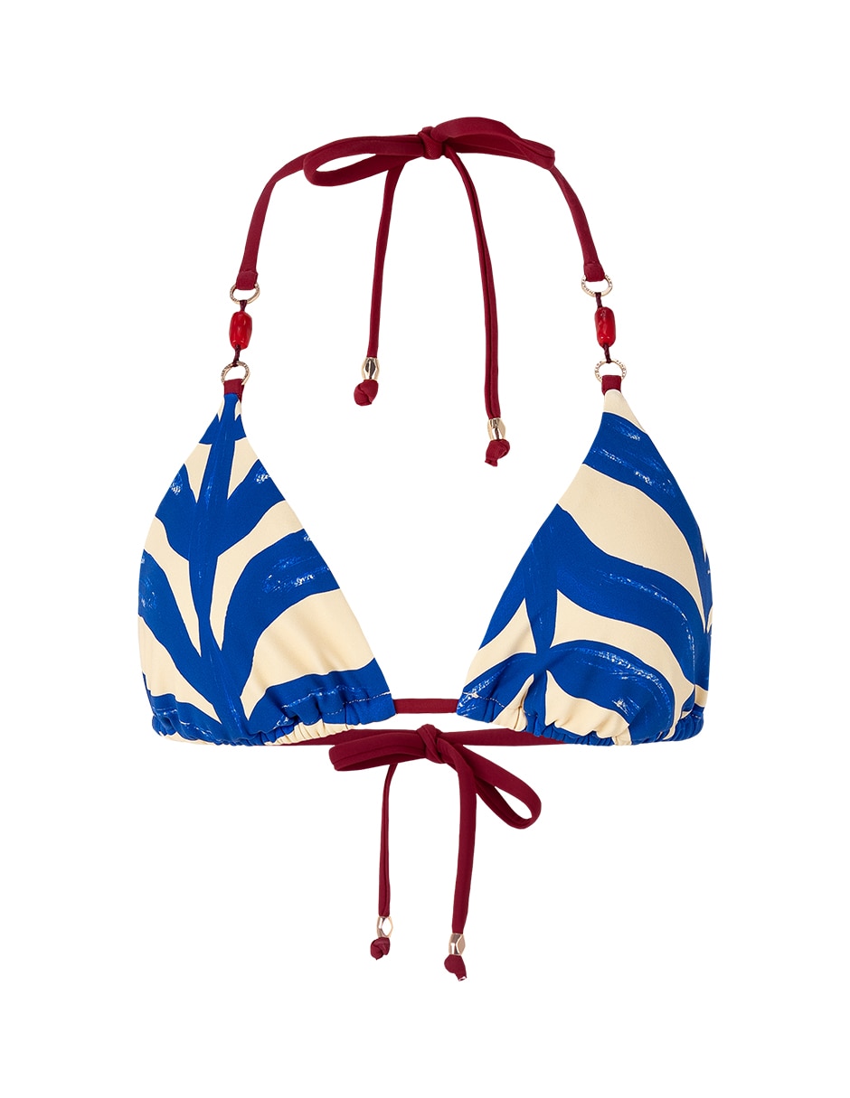 Top bikini Zingara estampado con copa removible para mujer 2