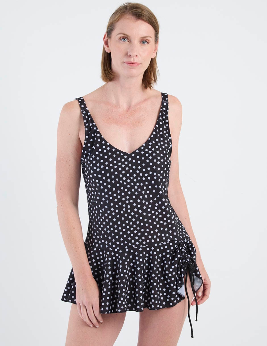 Top bikini estampado lunares con copa preformada para mujer Top bikini estampado lunares con copa preformada para mujer