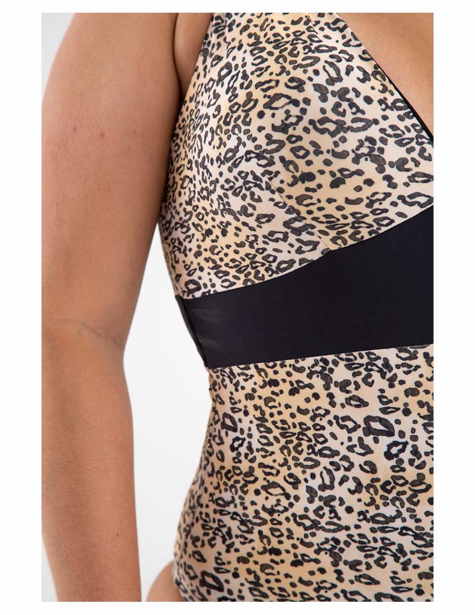 Traje de baño completo estampado animal print para mujer