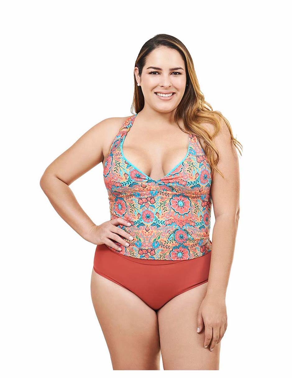 Conjunto tankini estampado floral para mujer