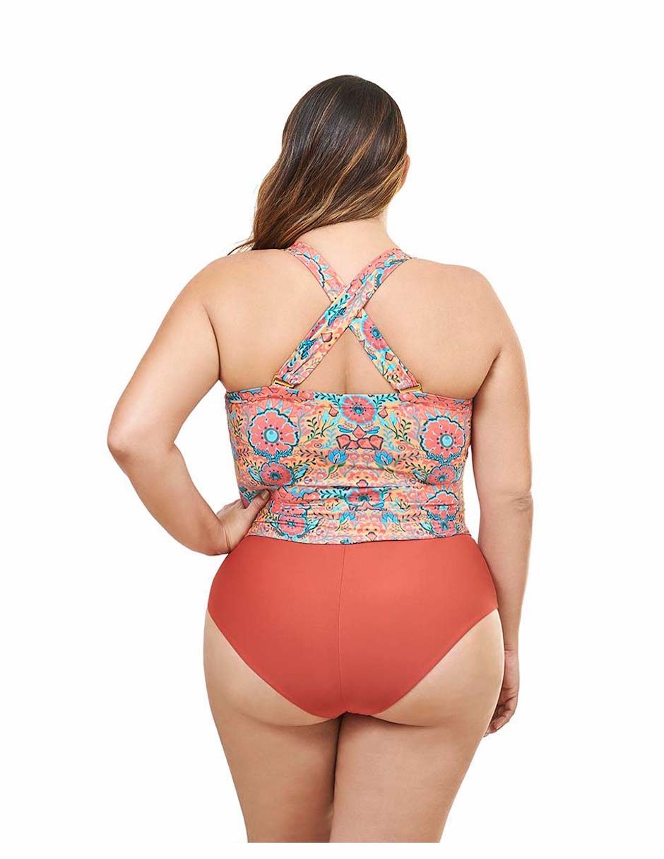 Conjunto tankini estampado floral para mujer