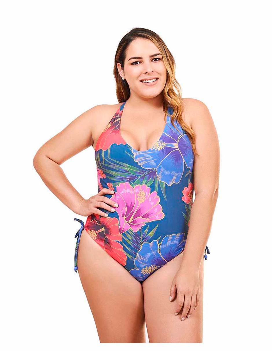 Traje de baño completo estampado floral para mujer