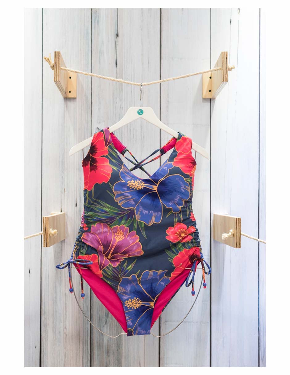 Traje de baño completo estampado floral para mujer