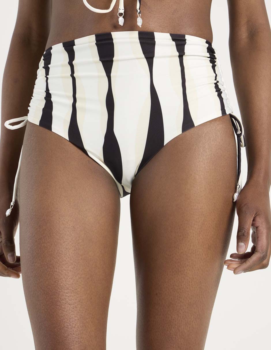 Bikini estampado a rayas con copas para mujer 2