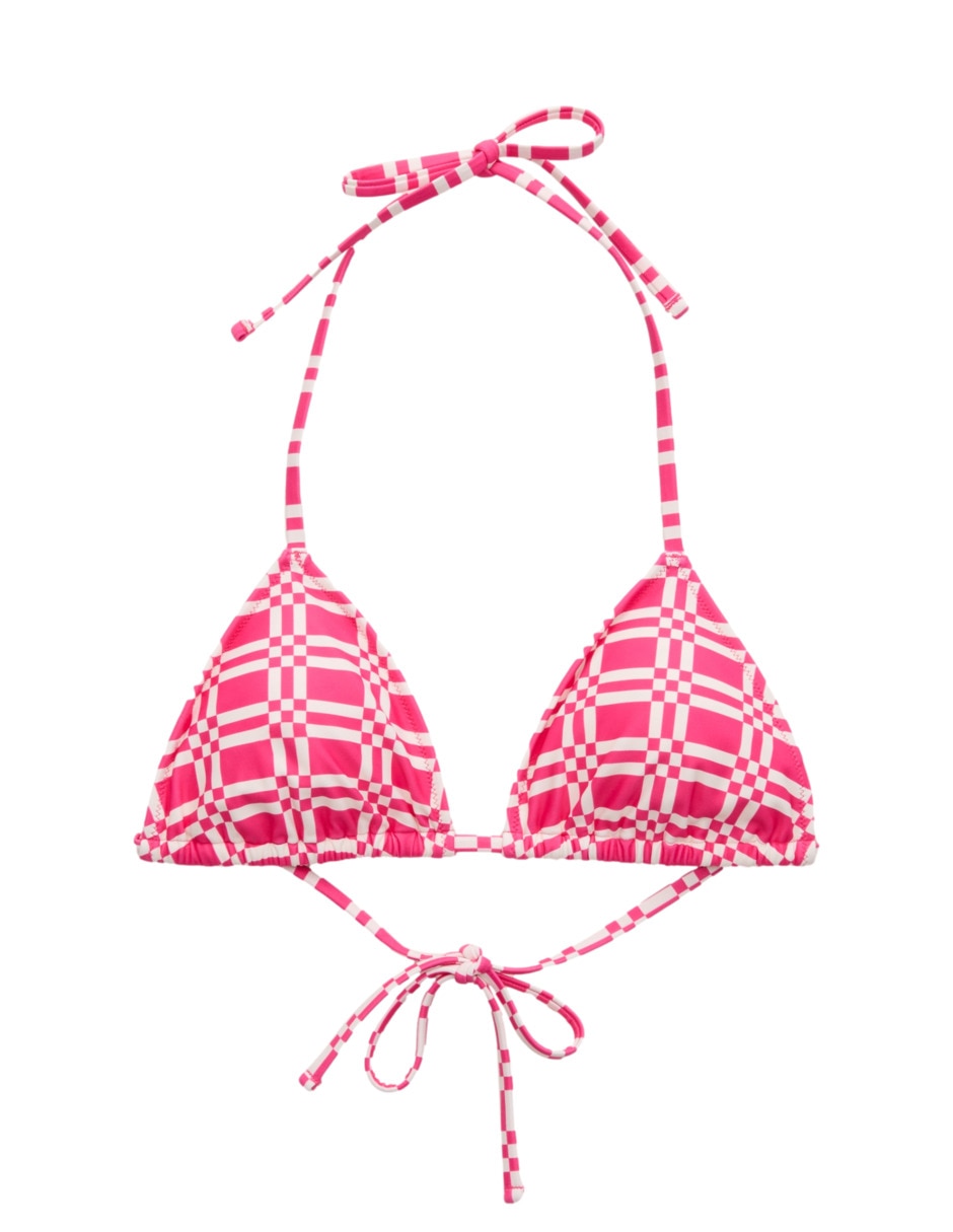 Top bikini estampado a cuadros para mujer 3