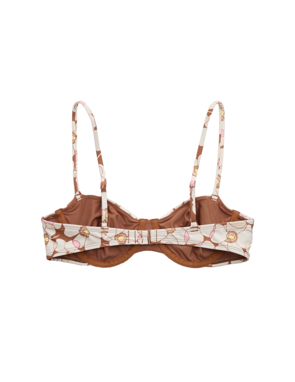 Top bikini estampado floral para mujer