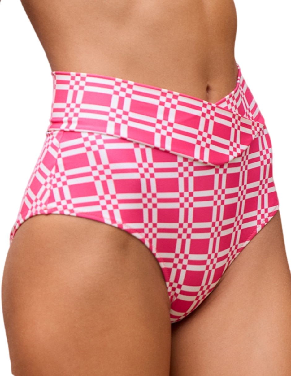 Hipster bikini estampado a cuadros a la cintura para mujer Hipster bikini estampado a cuadros a la cintura para mujer