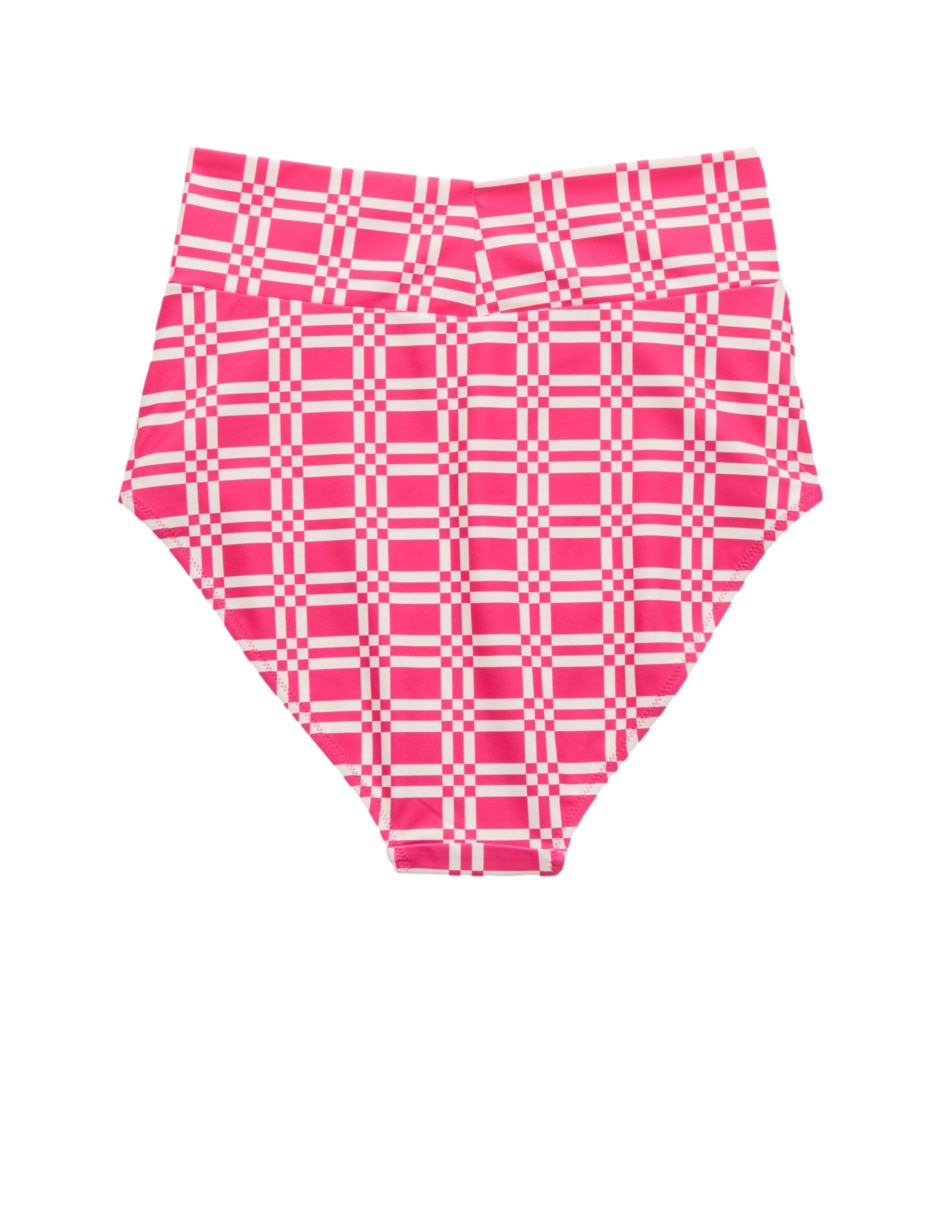 Hipster bikini estampado a cuadros a la cintura para mujer 2