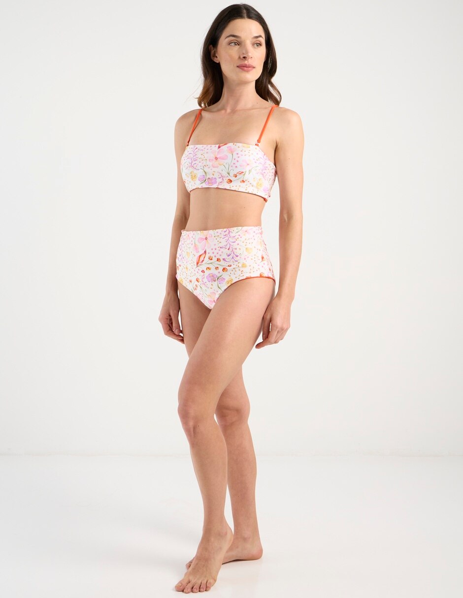 Bikini estampado floral a la cintura para mujer 4