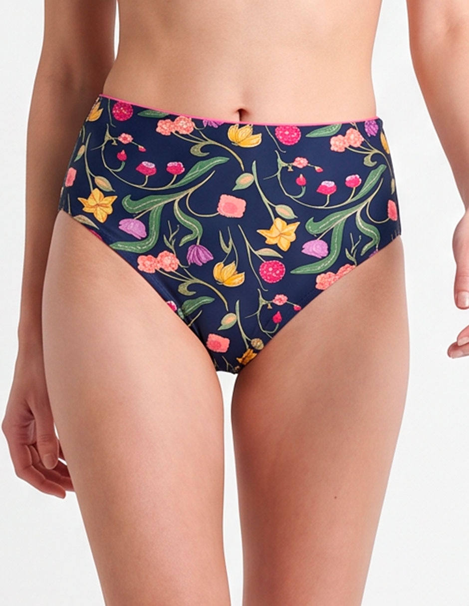 Cheeky bikini estampado floral a la cintura para mujer