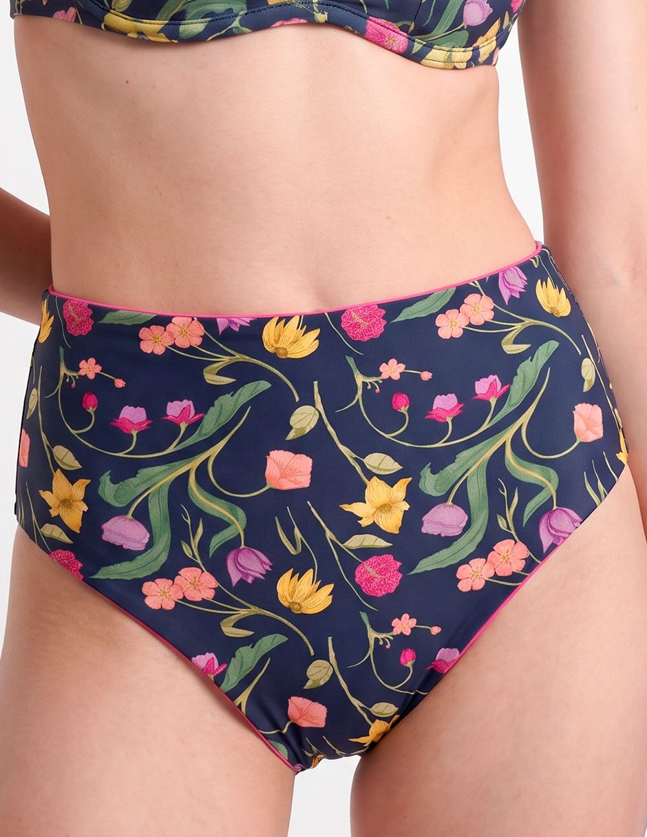 Cheeky bikini estampado floral a la cintura para mujer 5