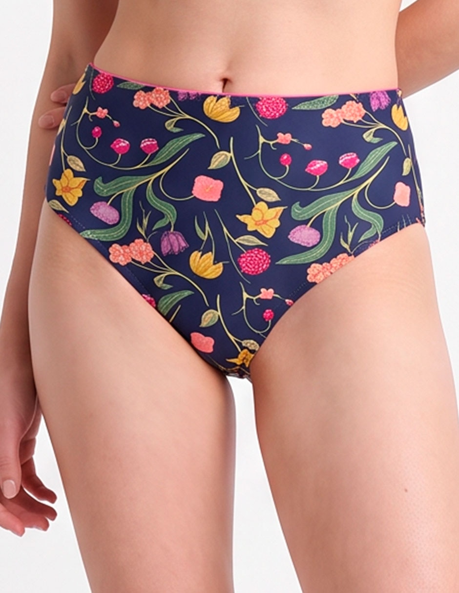 Cheeky bikini estampado floral a la cintura para mujer 4