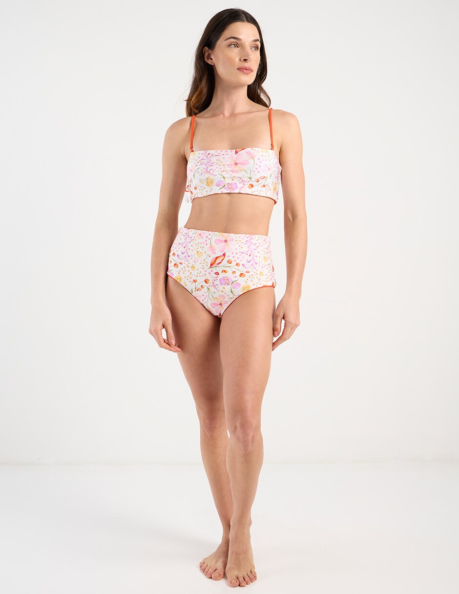 Strapless estampado floral con copas para mujer 5