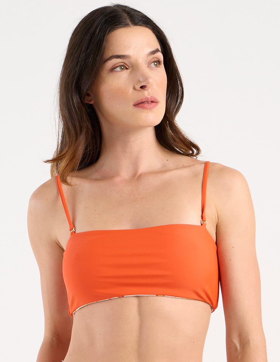 Strapless estampado floral con copas para mujer 3
