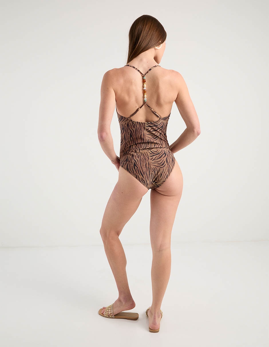 Traje de baño completo estampado animal print para mujer 6