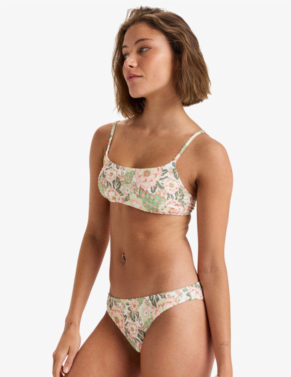 Bikini Roxy estampado floral a la cintura para mujer