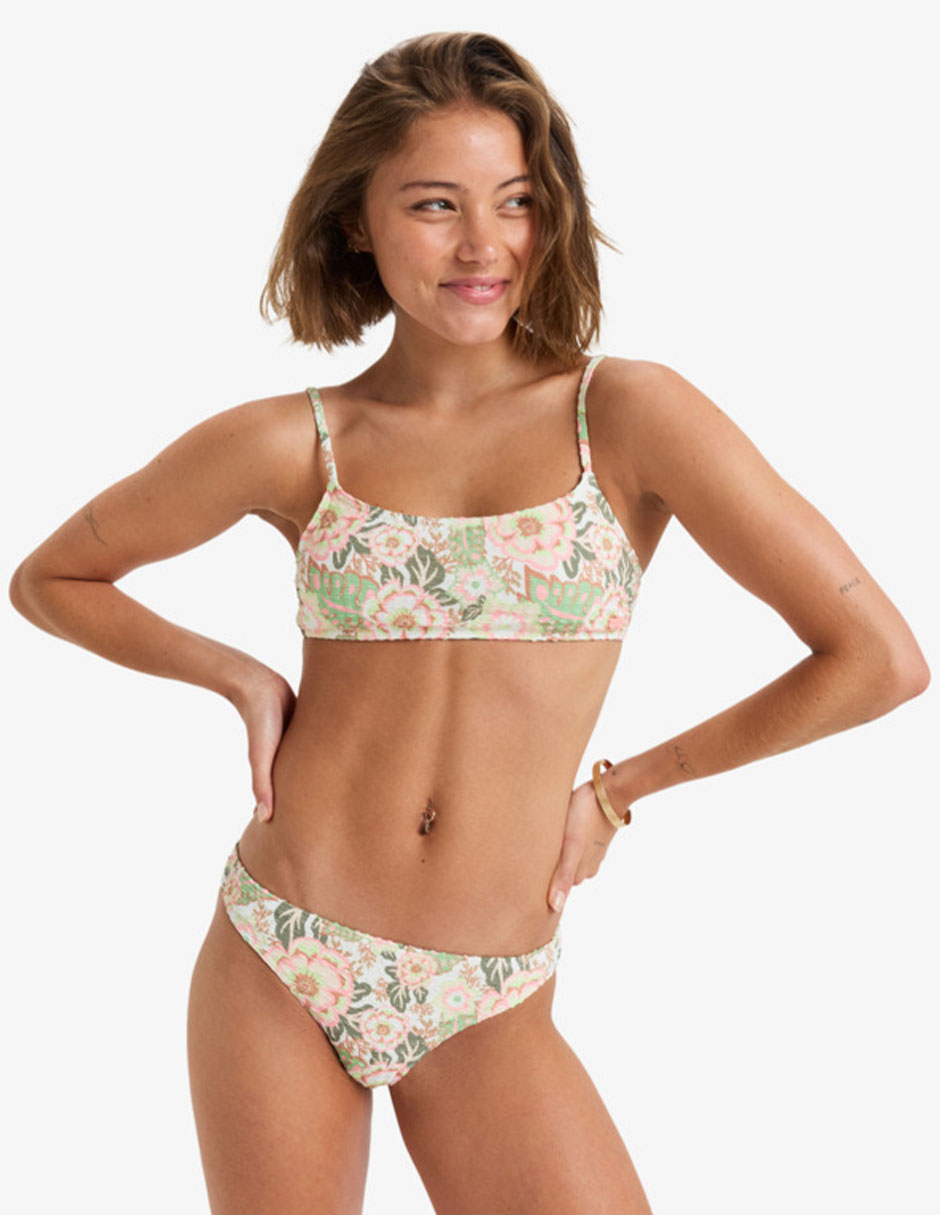 Bikini Roxy estampado floral a la cintura para mujer