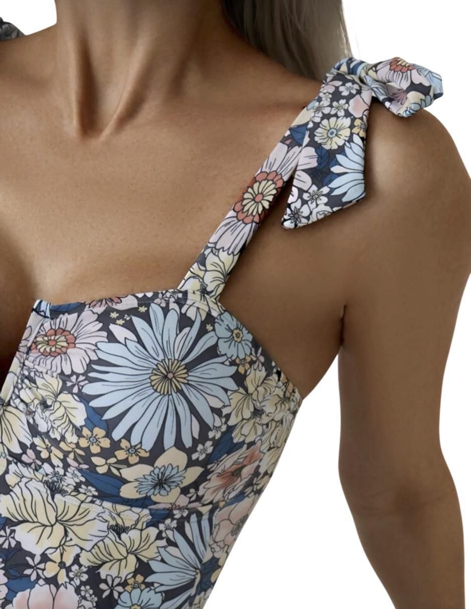 Traje de baño completo estampado floral para mujer 2