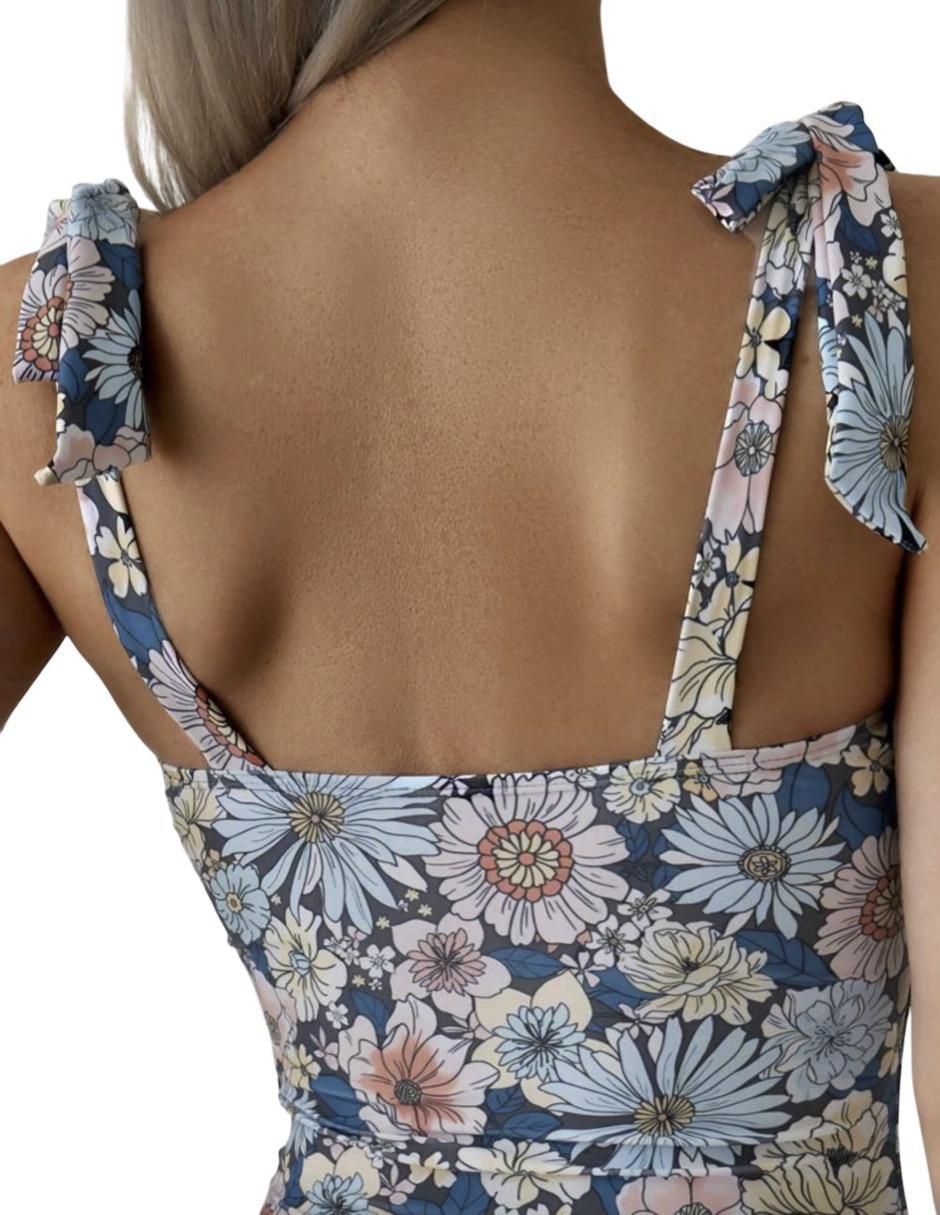 Traje de baño completo estampado floral para mujer