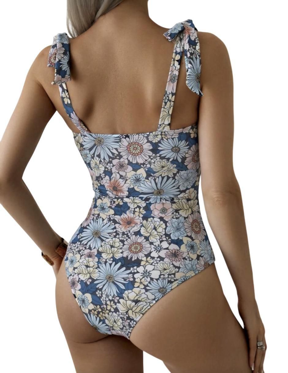 Traje de baño completo estampado floral para mujer