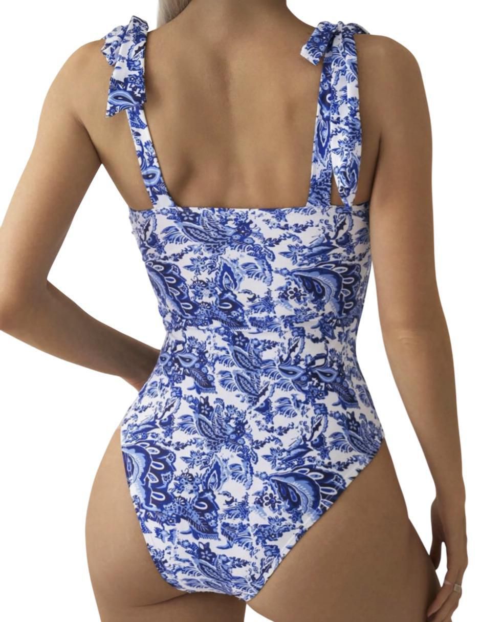 Traje de baño completo estampado floral para mujer