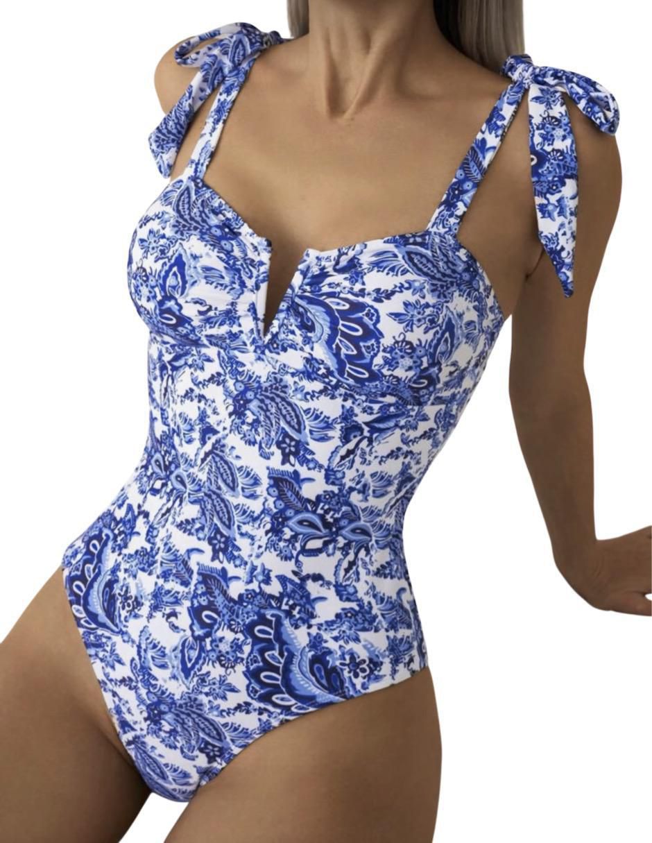 Traje de baño completo estampado floral para mujer