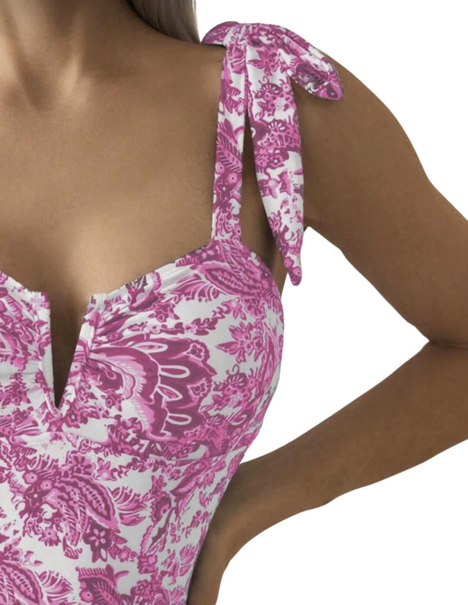 Traje de baño completo estampado floral para mujer 5