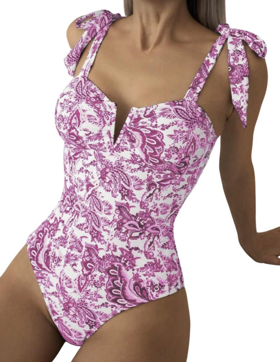 Traje de baño completo estampado floral para mujer