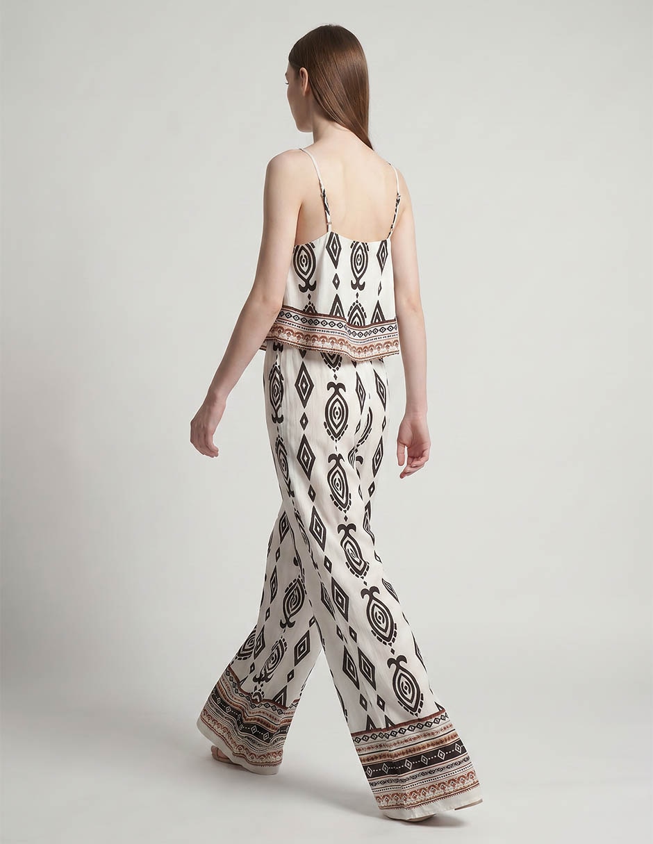 "pantalón" flare amplio "para mujer" 2