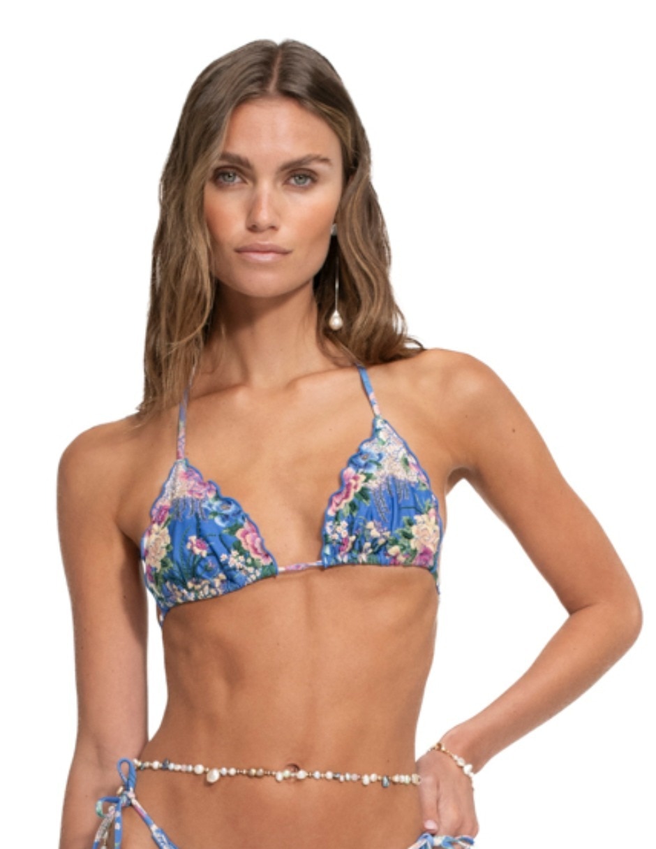 Top bikini estampado para mujer