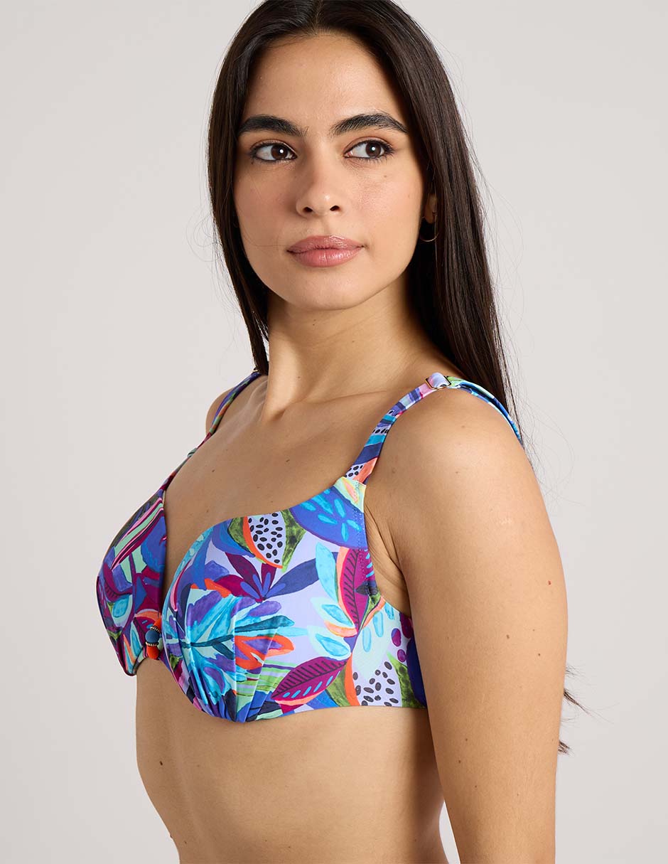 Traje de baño selmark estampado floral con copas para mujer