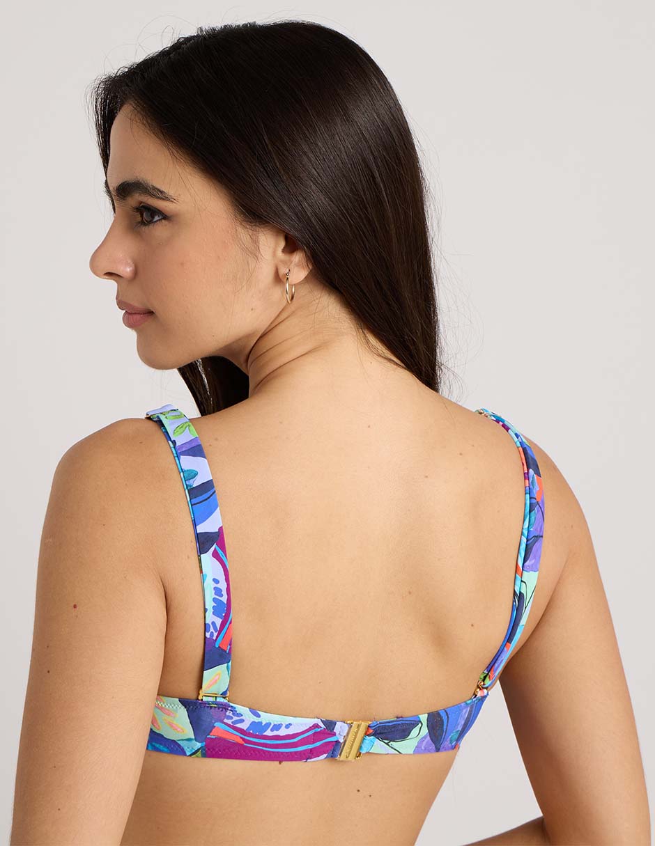 Traje de baño selmark estampado floral con copas para mujer