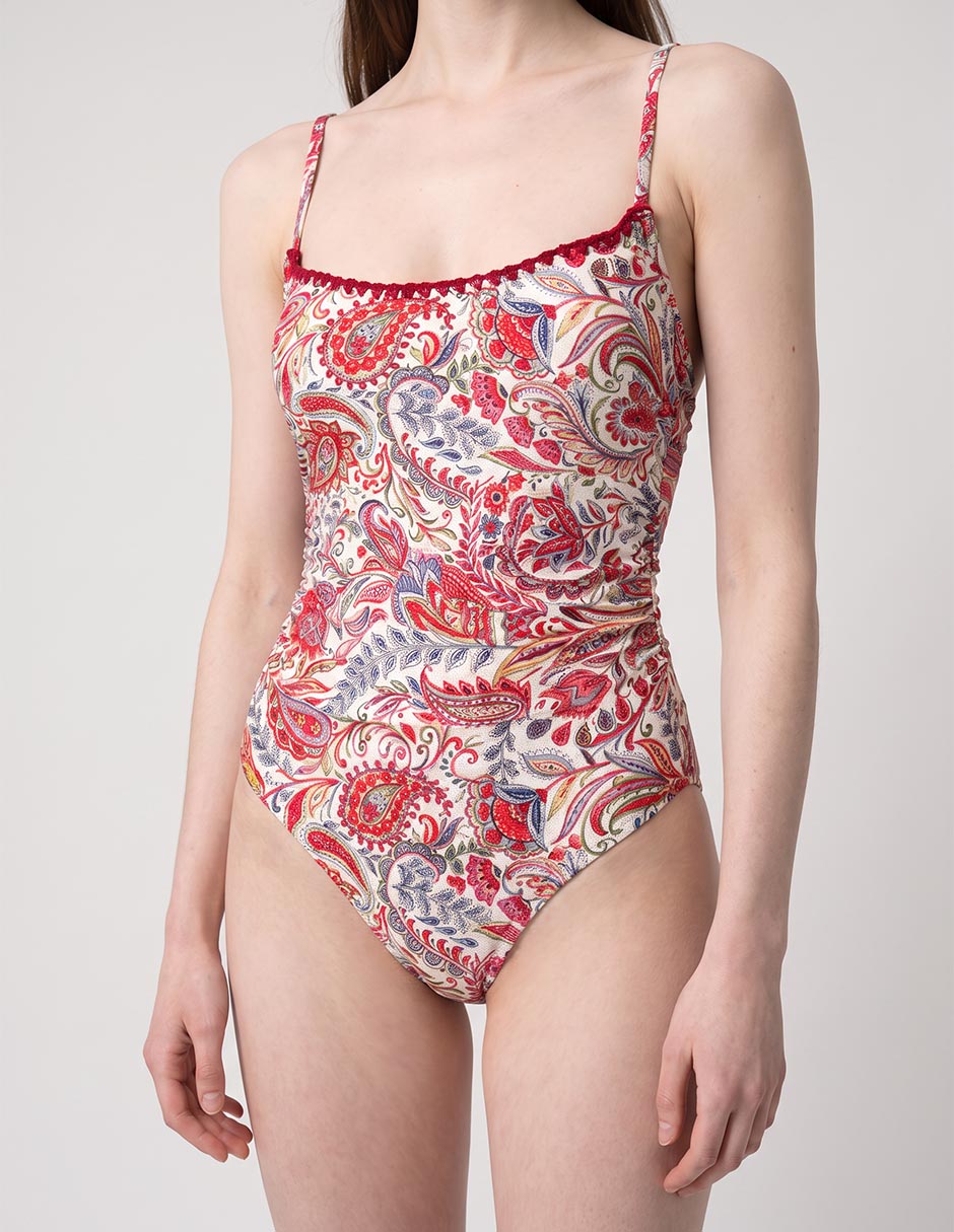 Traje de baño completo estampado paisley para mujer 3